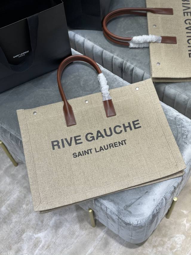 Rive Gauche Tote Bag, Left Bank Shopping Bag, From Custom Hemp Fabric To Hardwar