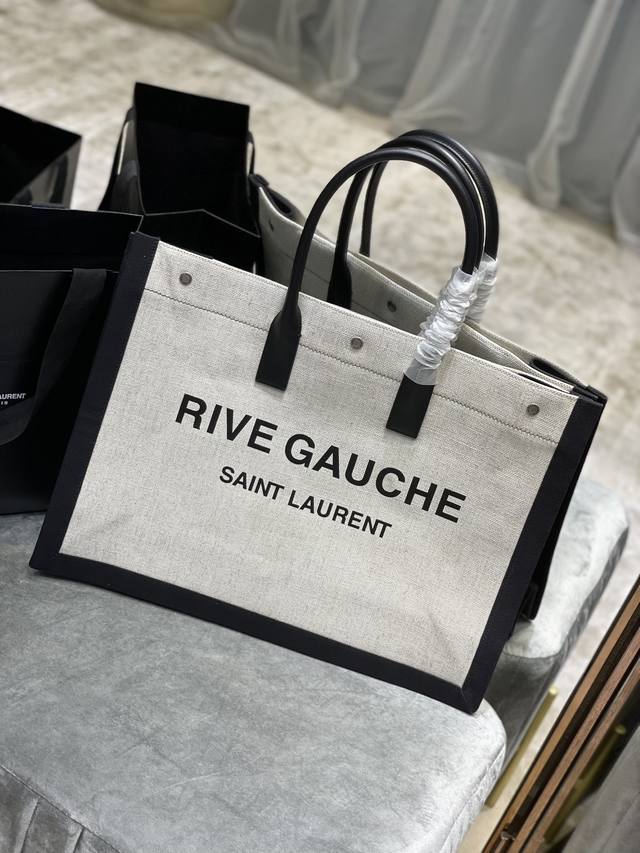 Rive Gauche Tote Bag, Left Bank Shopping Bag, From Custom Hemp Fabric To Hardwar