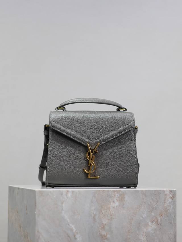 Gray Gold Buckle Caviar Cassandra Mini Handbag!The Standout Feature Of This Seri