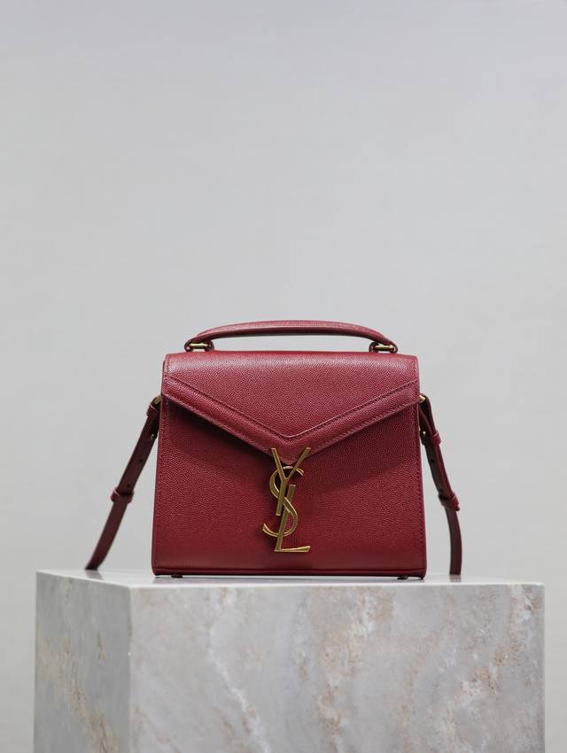 Pomegranate Red Gold Buckle Caviar Cassandra Mini Handbag!The Standout Feature O