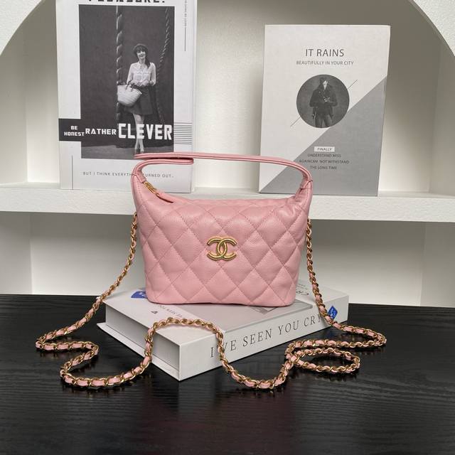Chane125P Handheld Lunch Box Bag A P5830 Calfskin And Metal Chain Design Style,