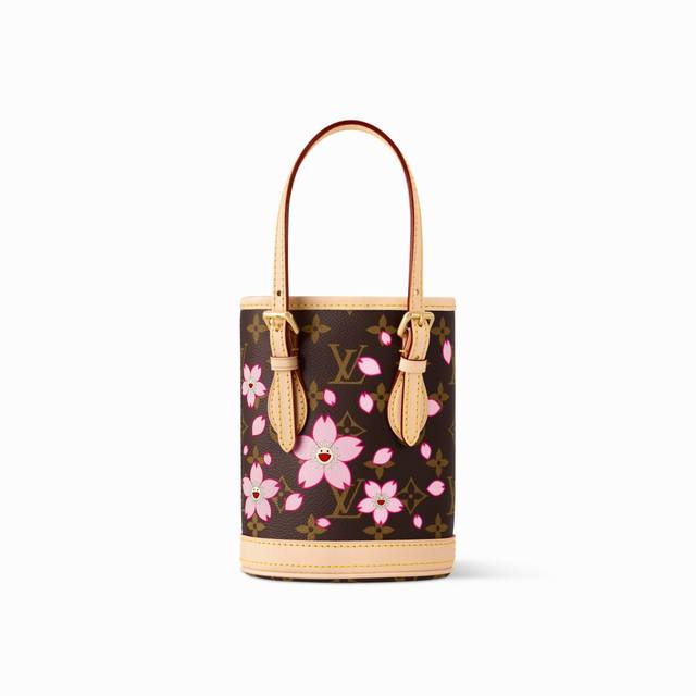 M13417 Classic Flower Official Website Image Cherry Blossom Silk-Printed Bucket