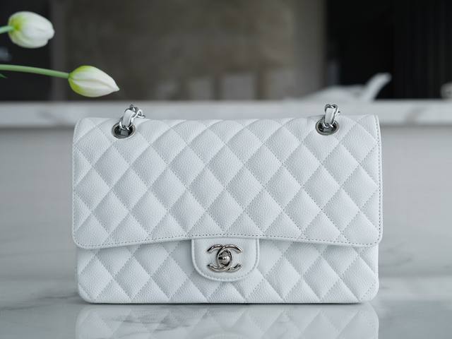 Classic Flap Classic Flap Bag Fairy White Imported Custom-Made Calfskin, Combini