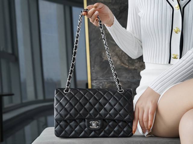 Classic Flap Classic Flap Bag Black Sheep Silver French-Imported Lambskin, Soft