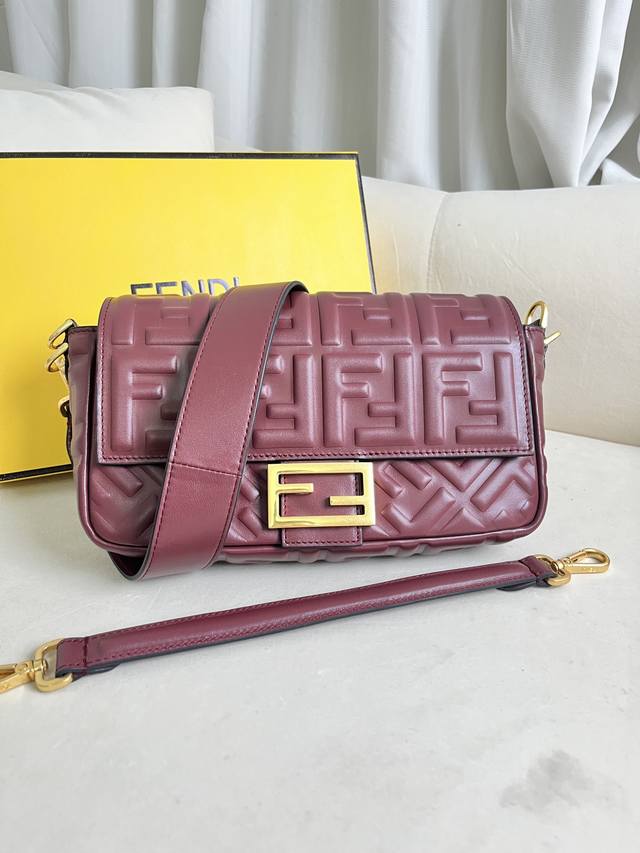 Wine Red Baguette Handbag Leather Handbag More Details Iconic Baguette Medium Ha