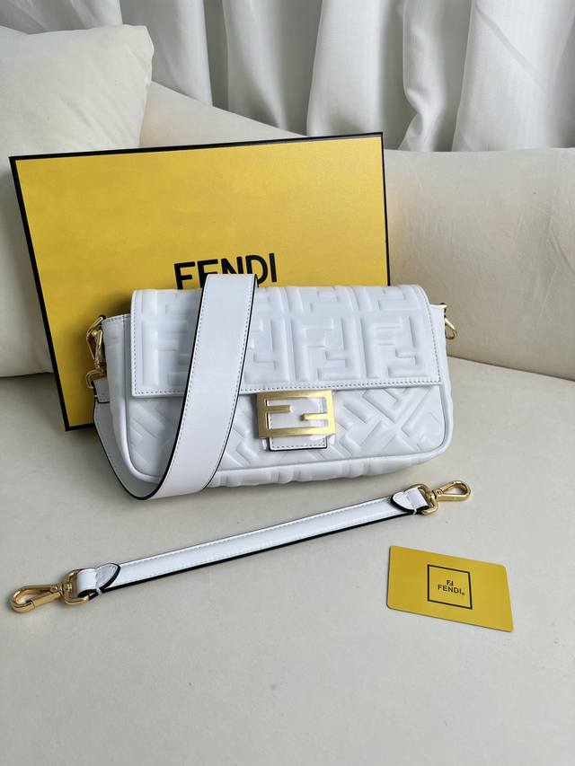 White Baguette Handbag Leather Handbag More Details Iconic Baguette Medium Handb