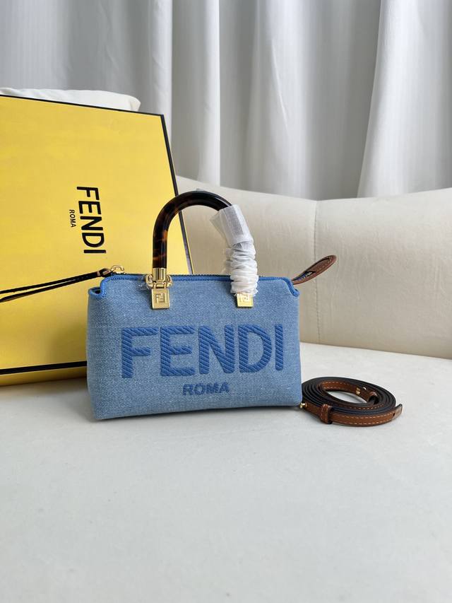Denim Blue Letter By Theway Mini Handbag Light Blue Denim Small Boston Handbag L