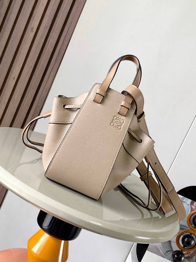 Mini Soft Grained Leather Hammock Drawstring Bag A Versatile Handbag With Soft S