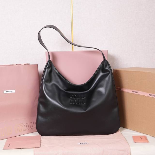 5Bc134 Genuine Leather Cowhide Leather Hobo Underarm Bag ~ Black This Hobo Under