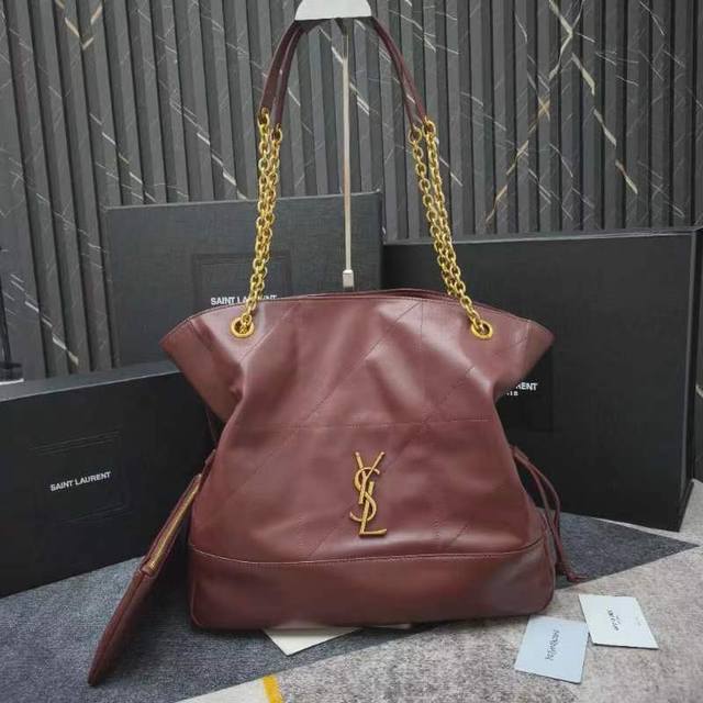 Style Number 8828-Wine Red Jamie 4.3 Large Pochon_Fortune Bag Bucket Bag Italian