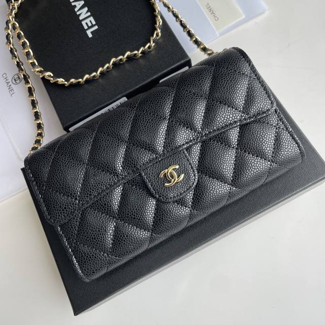 Chanel Chain Shoulder Crossbody Mini Bag, The Classic Diamond Quilted Caviar Cal