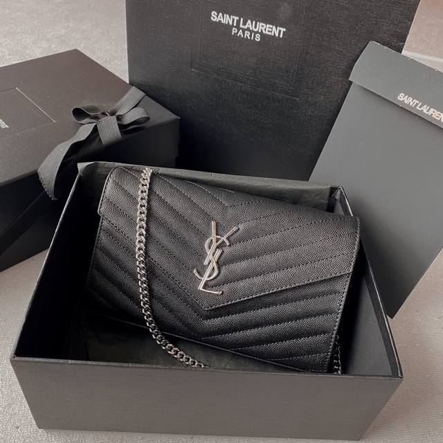 Authentic Genuine Leather No Packaging Included #Black Silver Buckle# Monogram C