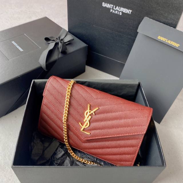 Authentic Original Leather No Packaging #Pomegranate Red Gold Buckle Monogram Ca