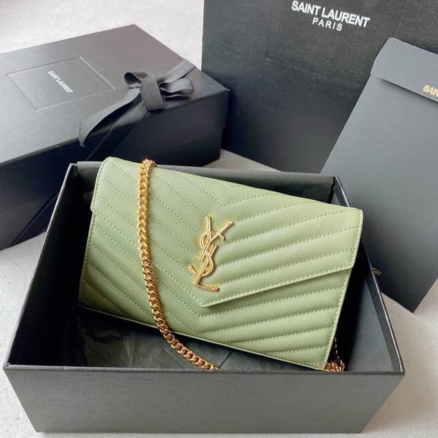 Authentic Original Leather No Packaging Included #Avocado Green Gold Buckle Mono