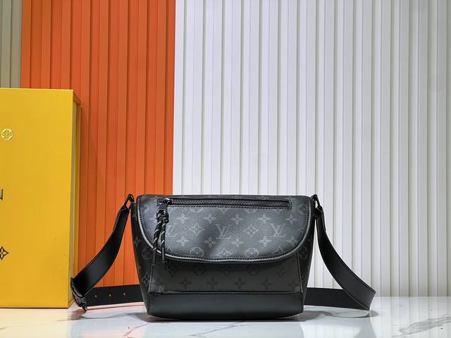M12681 This Pulse Messenger Bag Is Crafted From Monogram Eclipse Canvas, Featuri