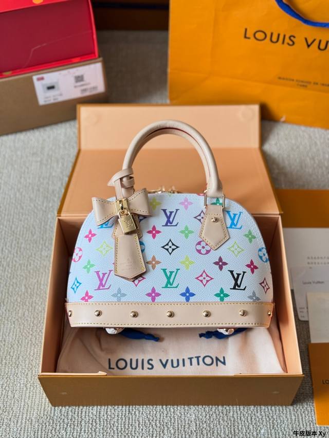 Leather Version Lv Lv Alma Bb Leather Shell Bag Murakami Takashi Collaboration E