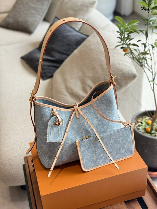 Lv Denim Carryall Classic Reimagined, Effortlessly Stylish. T+ *Where French Tim