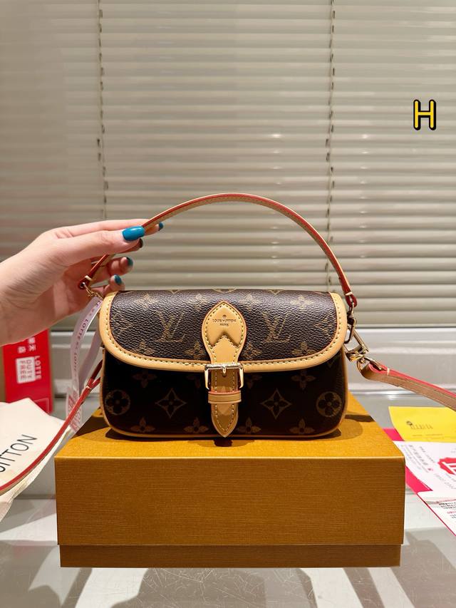 Authentic Mini Lv Nano Diane Calfskin Underarm Bag Full Gift Box Packaging Dimen