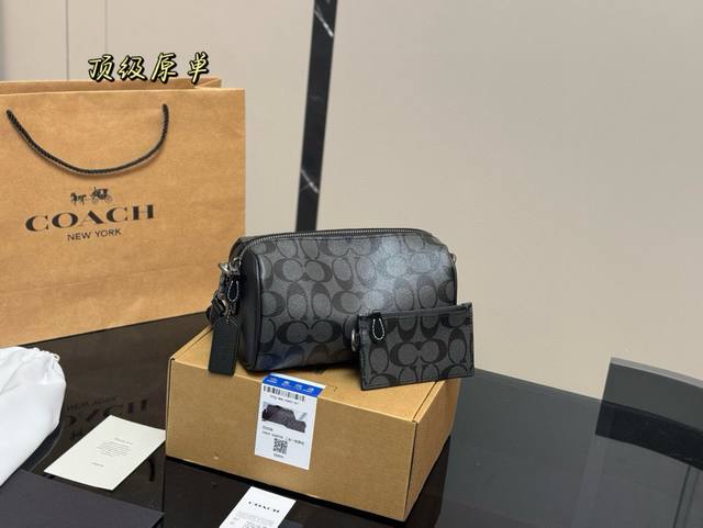 Comes With A Plane-Shaped Box. Coach Axel Vintage Print Cylinder Bag 2-In-1 Shou