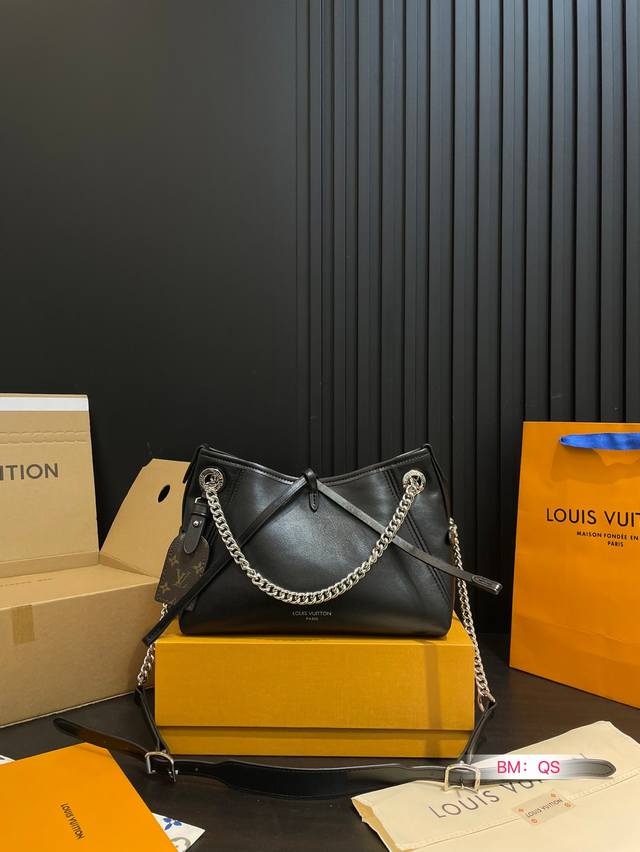 With Folding Gift Box Lv Carryall Bb Black Knight Chain Bag Underarm Bag Tote Co