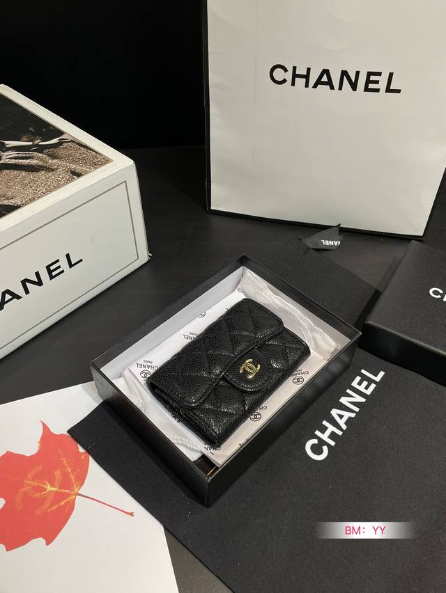 With Box Chanel Caviar Short Wallet Chanel Wallet Full Leather Inside And Out! T