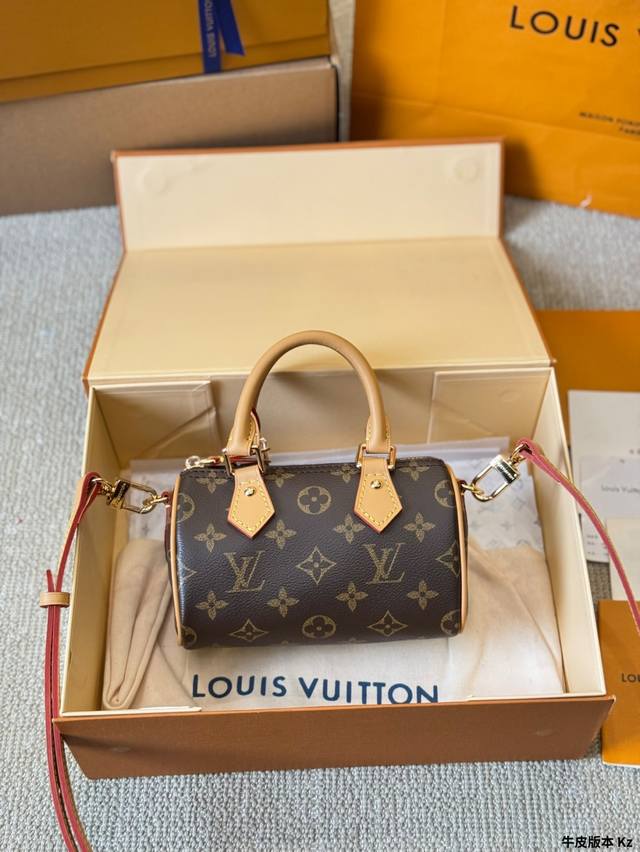 Leather Version Lv Nano Speedy 16 Pillow Bag Lv New Series Pillow Bag Handbag, E