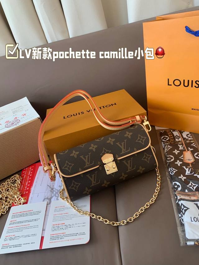 Steel Hardware With Ribbon Lv New Arrival 2025 New Model Pochette Camille New Ar