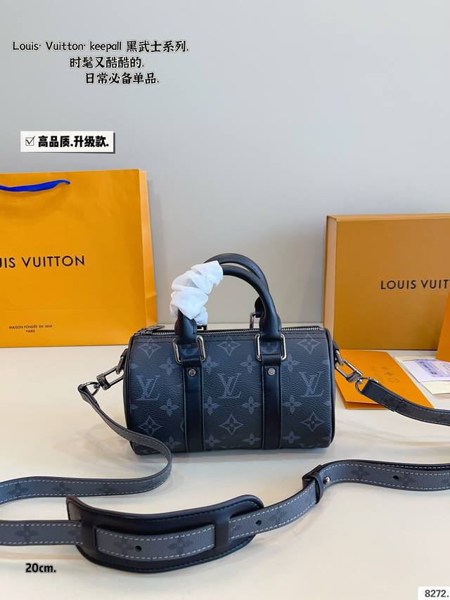 With Gift Box. Lv Black Knight Keepall Pillow Bag Black Subtle Logo, Super Styli