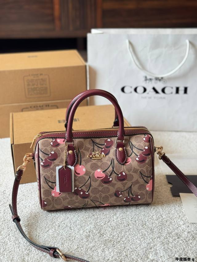 Leather Version Coach Teri Adorable Cherry Print Court Series Medium Backpack Wi