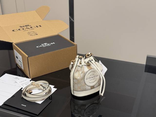 With Airplane Box Size: 14 X 16 Cm Coach Mini Bucket Bag Is Super Cute! Coach Wh