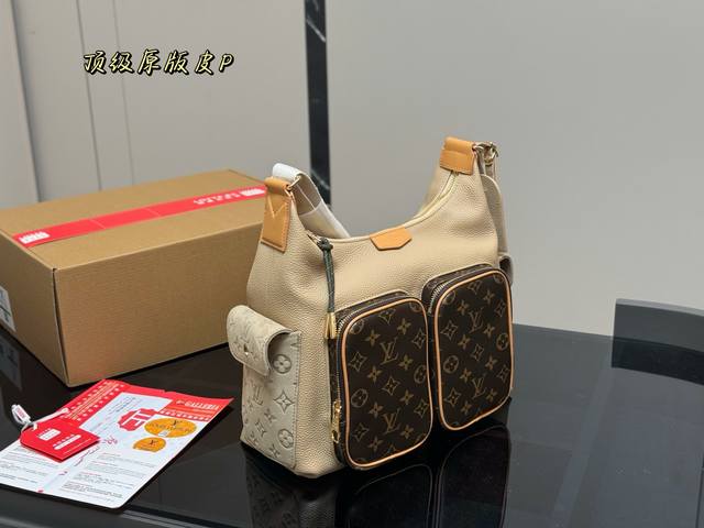 Full-Grain Leather, Full Set Packaging Lv Ss25 Hobo Large Capacity, High-Fashion