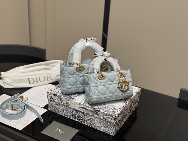 With Box Dior Lady Horizontal Diana Bag 2025 Dior New Style Two Straps