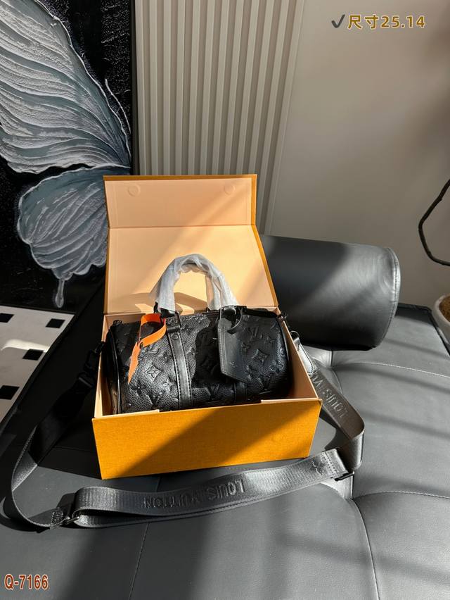 With Folding Box Lv Louis Vuitton Limited Edition Embossed Keepall 25 Handbag, S