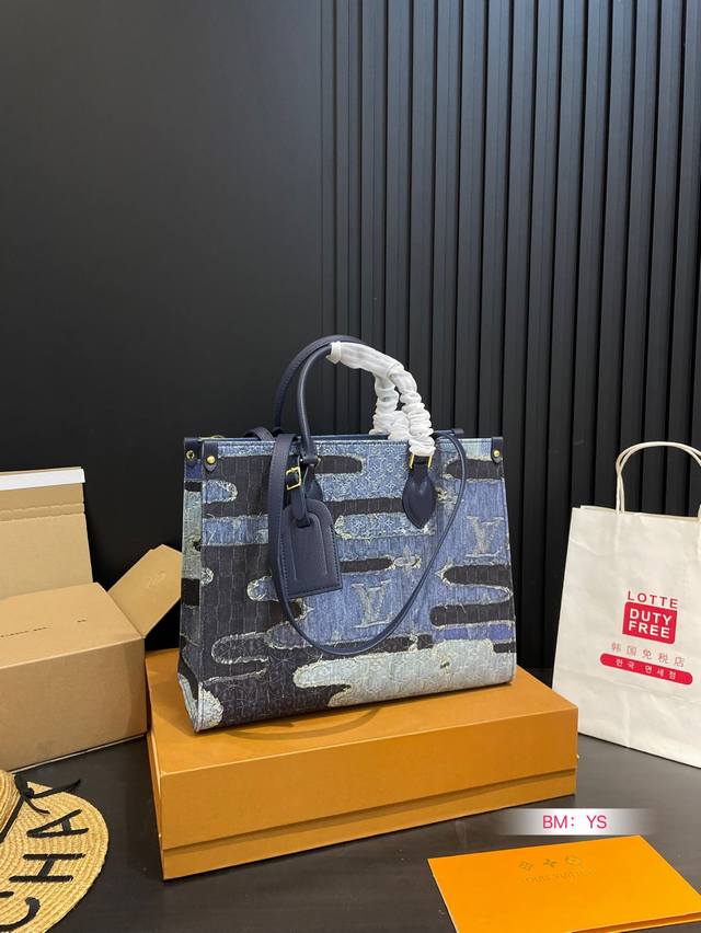 With Foldable Gift Box Lv Vintage Denim Onthego Mom Bag The King Of Value For Mo