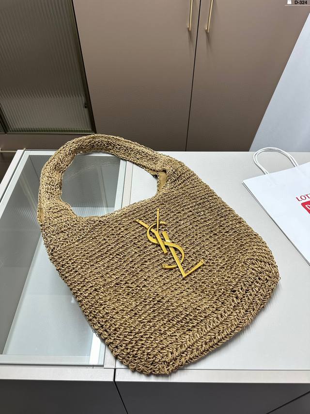 Saint Laurent Ysl Straw Tote Bag Summer Essential Raffia Grass Item Versatile Es