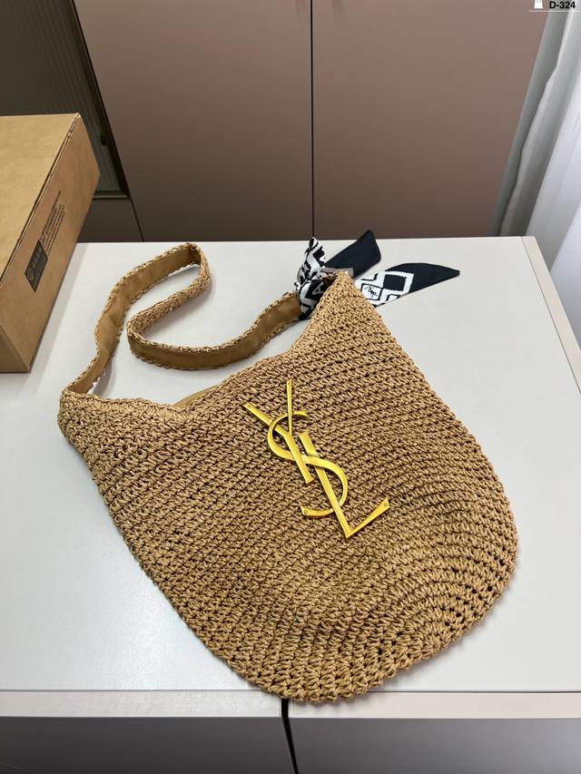 Saint Laurent Ysl Straw Tote Bag Summer Essential Raffia Item Versatile Essentia