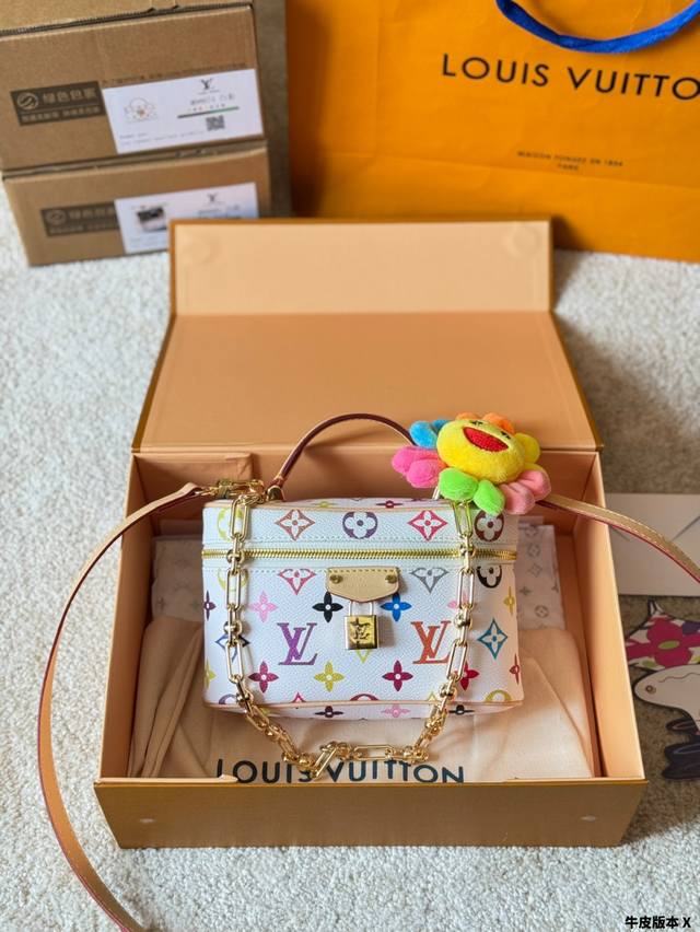 Cowhide Version With Accessories Lv 2025 Takashi Murakami White Three-Color Vani