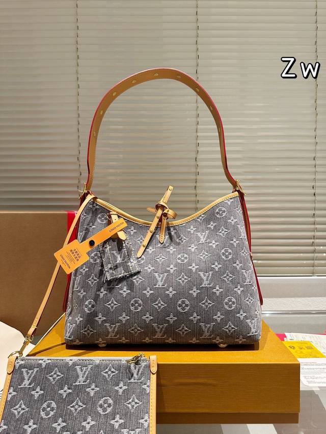 Size 29.25 Lv Denim Carryall Retro Elegance, Timeless Classic Suitable For Both