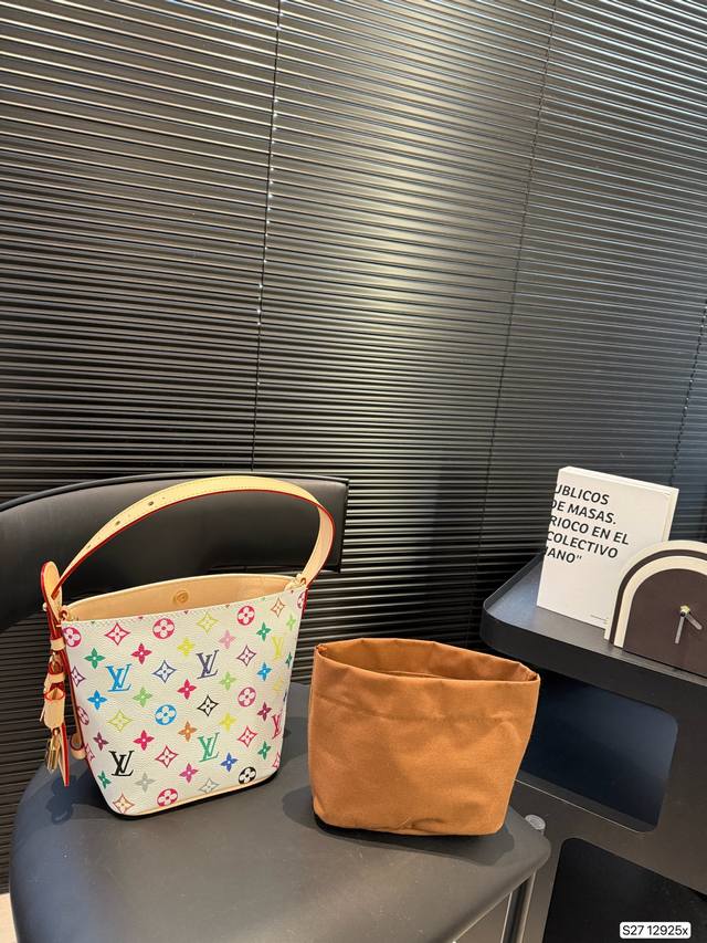 Airplane Box Folding Box Lv All In Bb Bucket Bag With Inner Liner Lv's White Thr