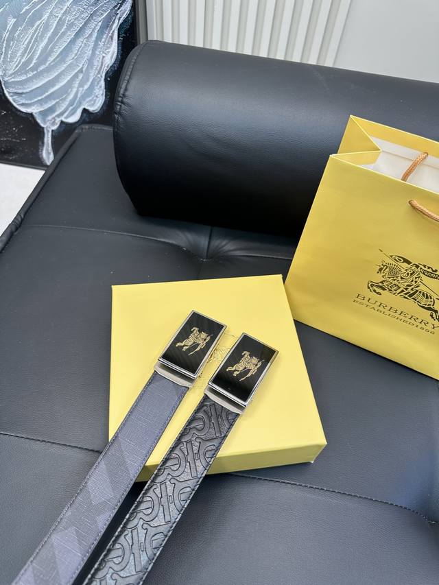 Upgraded Version Burberry!! High-End Version!! Full Steel Buckle! Belt Hey, Orig