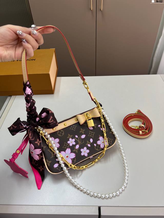 Lv Speedy Murakami Sakura Series Mahjong Bag N-52 Size: 21