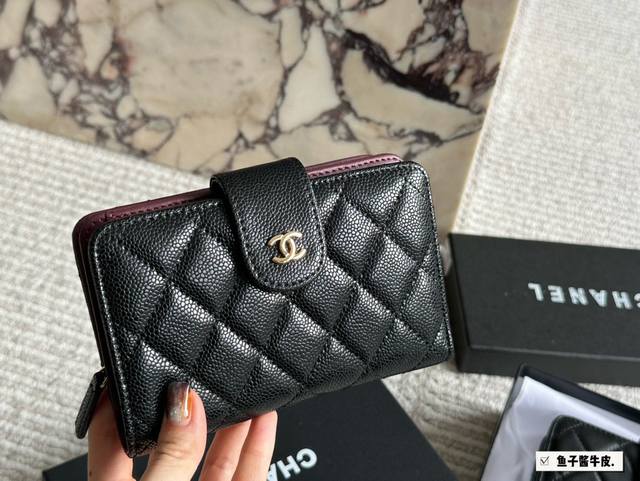With Box Size: 15.5 X 11 Cm Chanel's Caviar-Style Medium-Length Wallet Chanel Wa