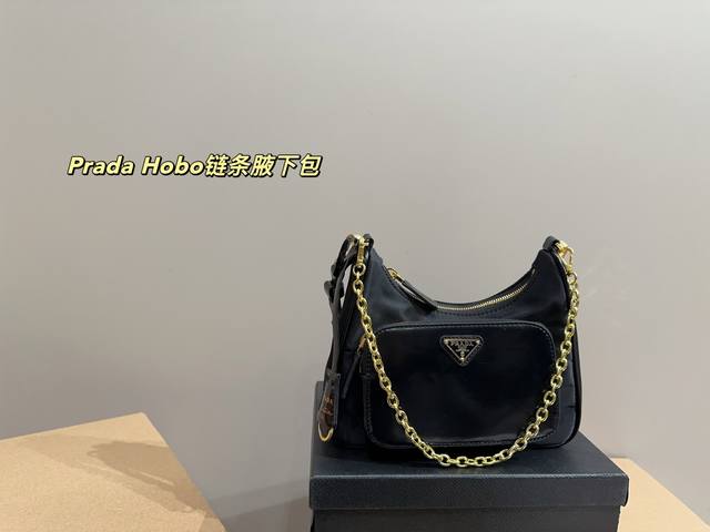 With Box Dimensions 22.12 Prada Hobo Chain Shoulder Bag