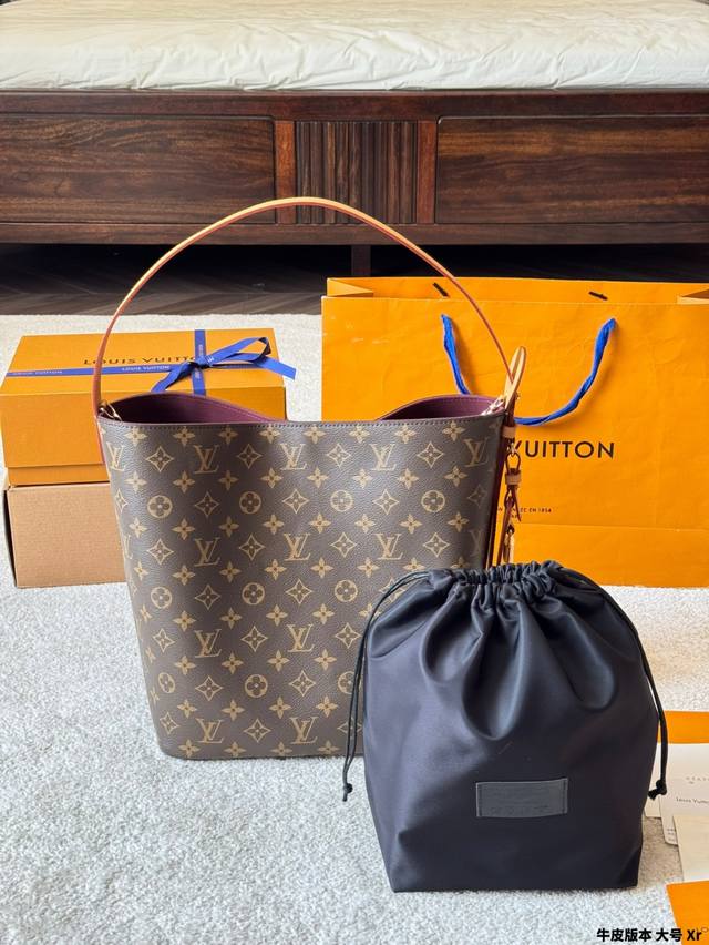 Cowhide Version With Inner Lining, Large Size Lv All Inbb Handbag Features Monog