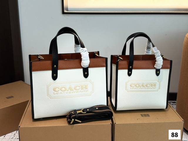 Gift Box Coach New Colorway Field Tote Shopping Bag.Genuine Leather. What A Divi