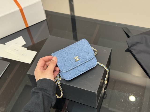 With Box Size: 10*12Cm Chanel Mini Denim Mini Bag Woc Excellent Quality! The Bag