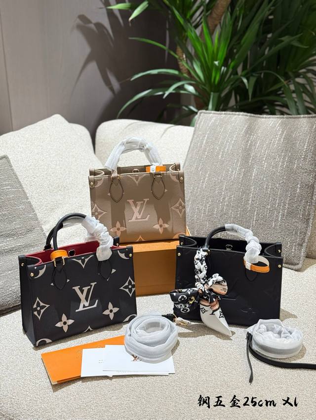Includes A Silk Scarf. Lv Onthego Tote Bag Jungle Series Crafty Onthego Premium