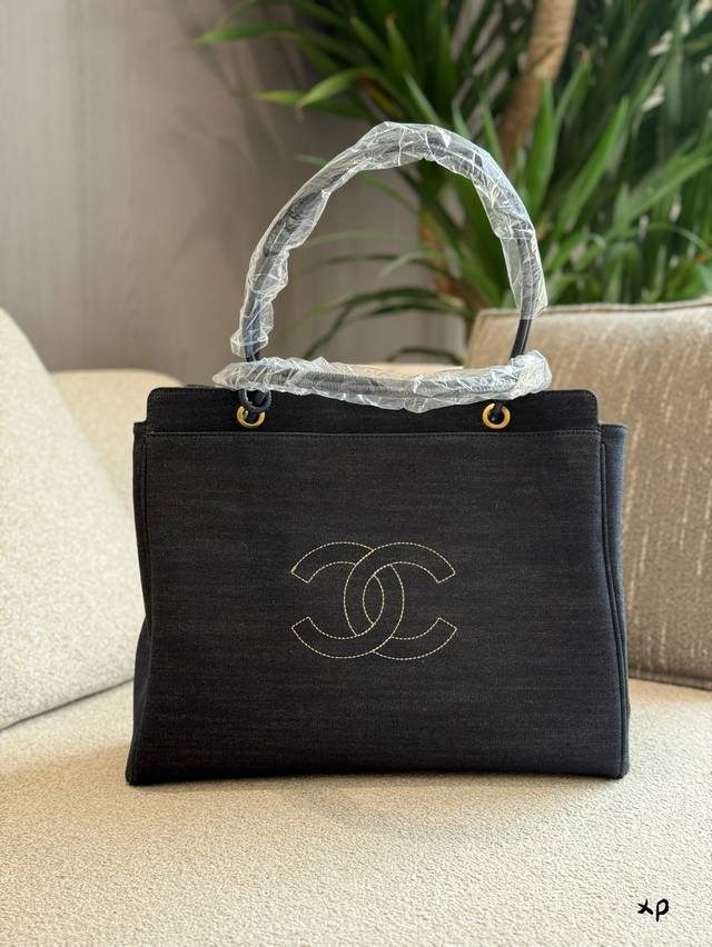 Chanel Denim Shopping Bag Vintage Bag 41X31