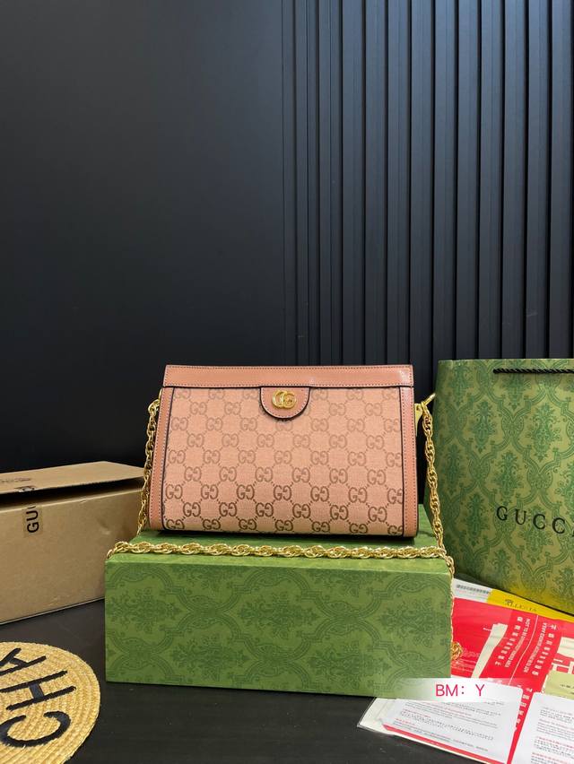 Comes With A Foldable Gift Box. Gucci Ophidia Clip Bag, Latest Series, Chain Bag