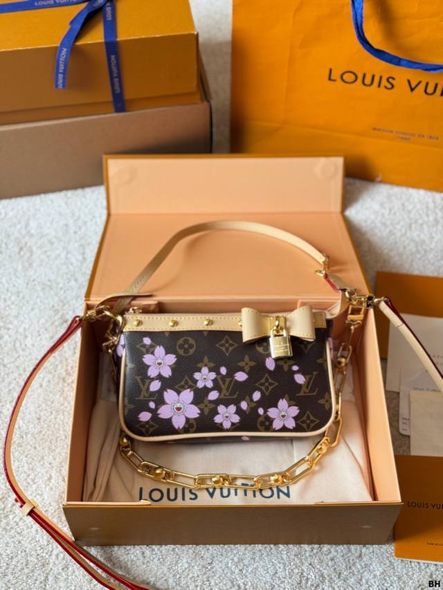 Cherry Blossom Series Lv Murakami Collaboration Mahjong Bag 2025 Early Spring Ru
